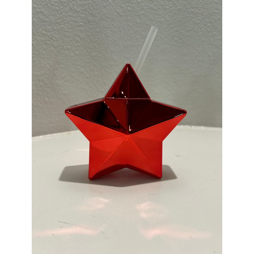 NOVELTY TUMBLER NWT Set of 3 Metallic Red Blue Silver with Straw - Picture 5 of 10